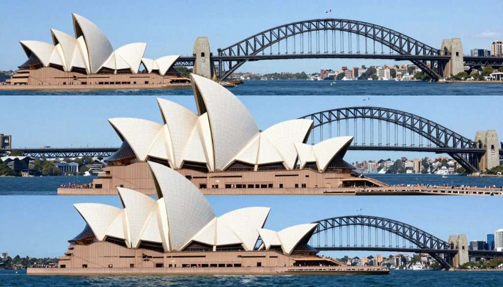 Collage of Sydney landmarks and moments Collage of Sydney landmarks and moments