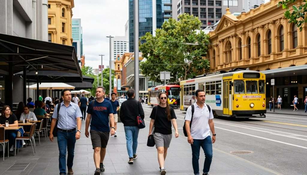 Everyday life in Melbourne streets