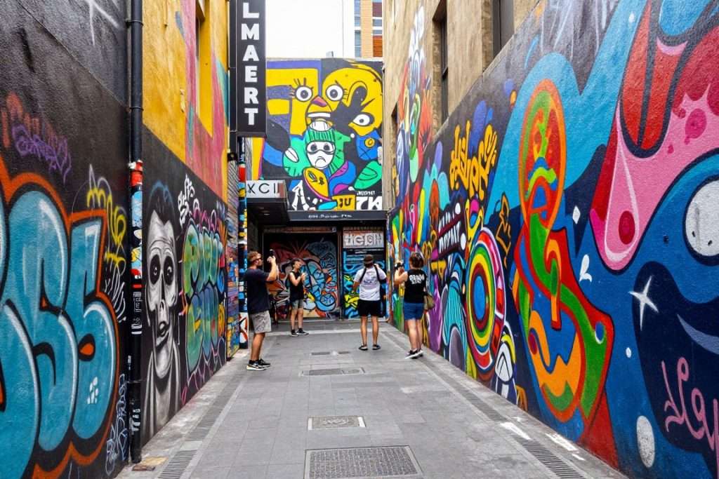 Famous Hosier Lane street art in Melbourne