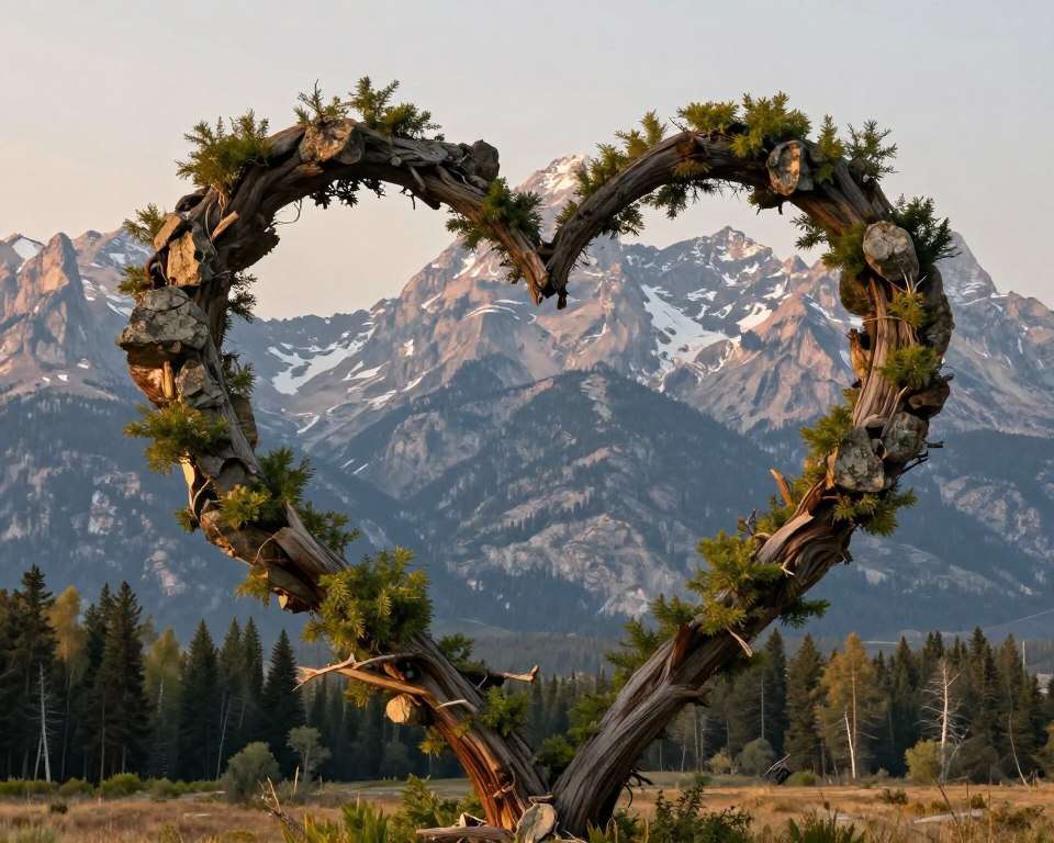 Heart shaped formation in Grand Teton National Park nature Heart shaped formation in Grand Teton National Park nature