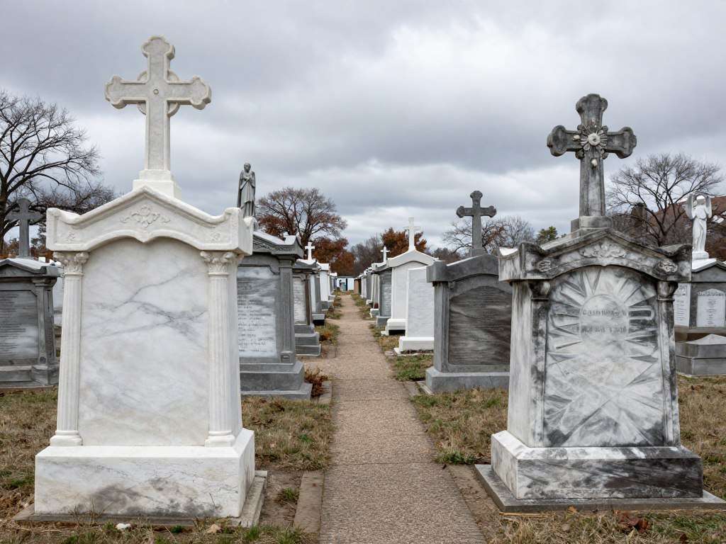 Historic New Orleans cemetery with white above-ground tombs Historic New Orleans cemetery with white above-ground tombs