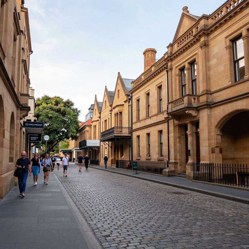 Historic cobblestone streets of The Rocks Historic cobblestone streets of The Rocks