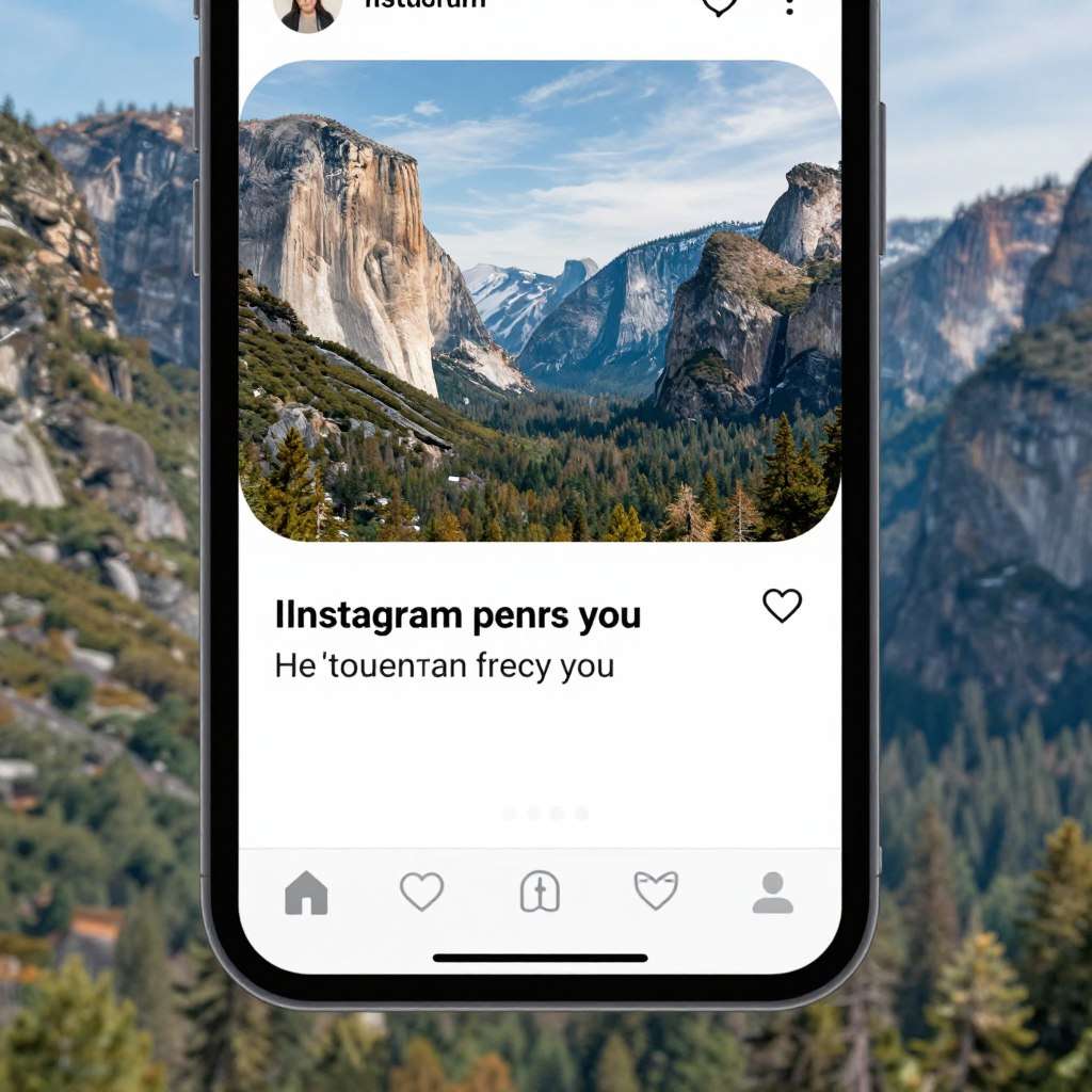 Social media phone screen displaying Yosemite puns and Instagram captions Social media phone screen displaying Yosemite puns and Instagram captions