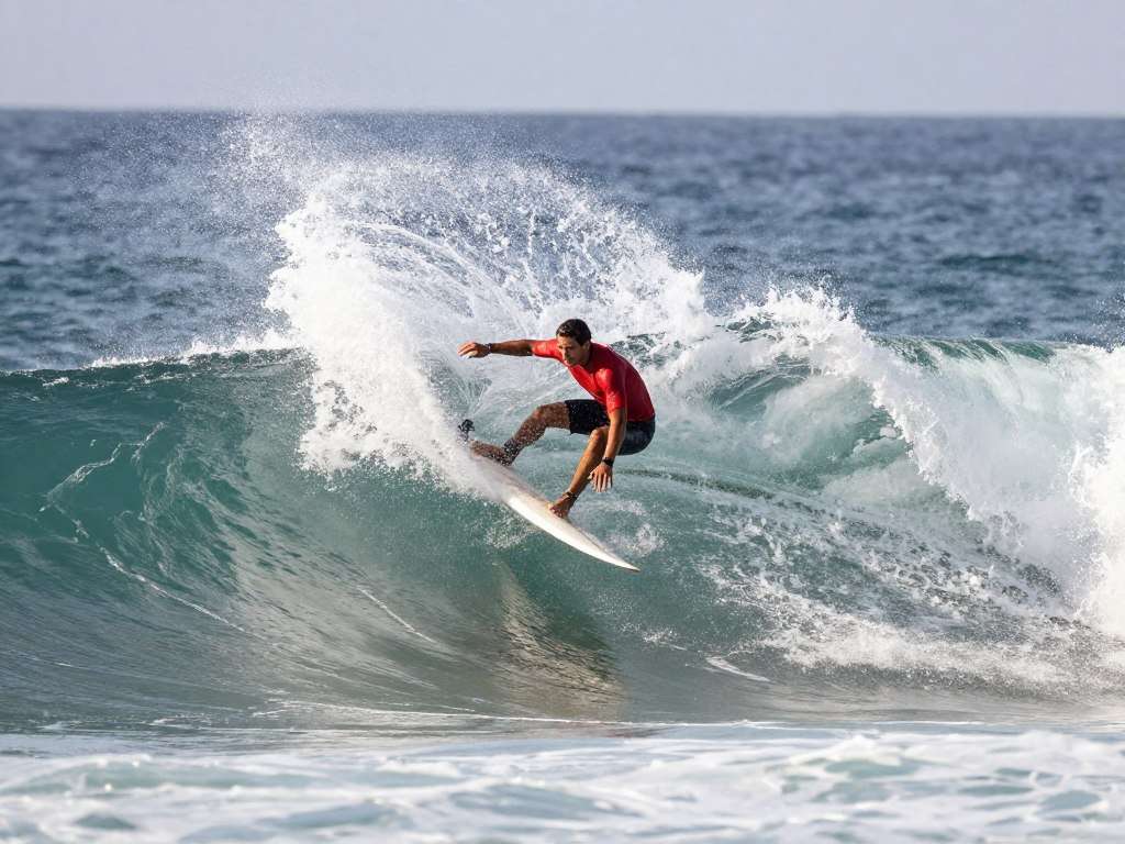 Surfer riding wave at Bondi Beach Surfer riding wave at Bondi Beach