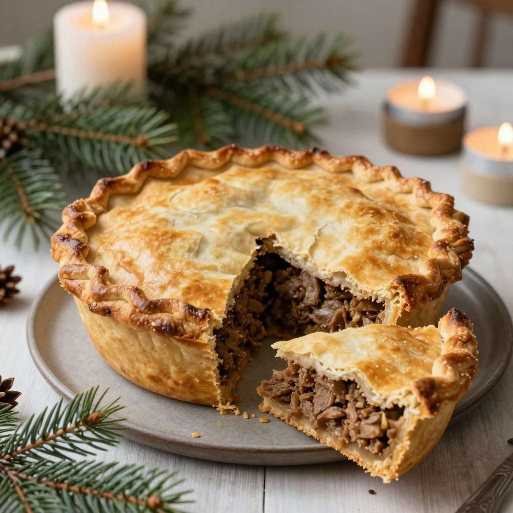 Traditional Quebec tourtière meat pie Traditional Quebec tourtière meat pie